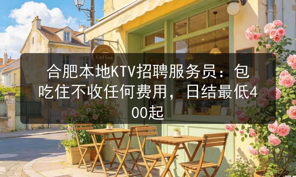 合肥本地KTV招聘服务员：包吃住不收任何费用，日结最低400起